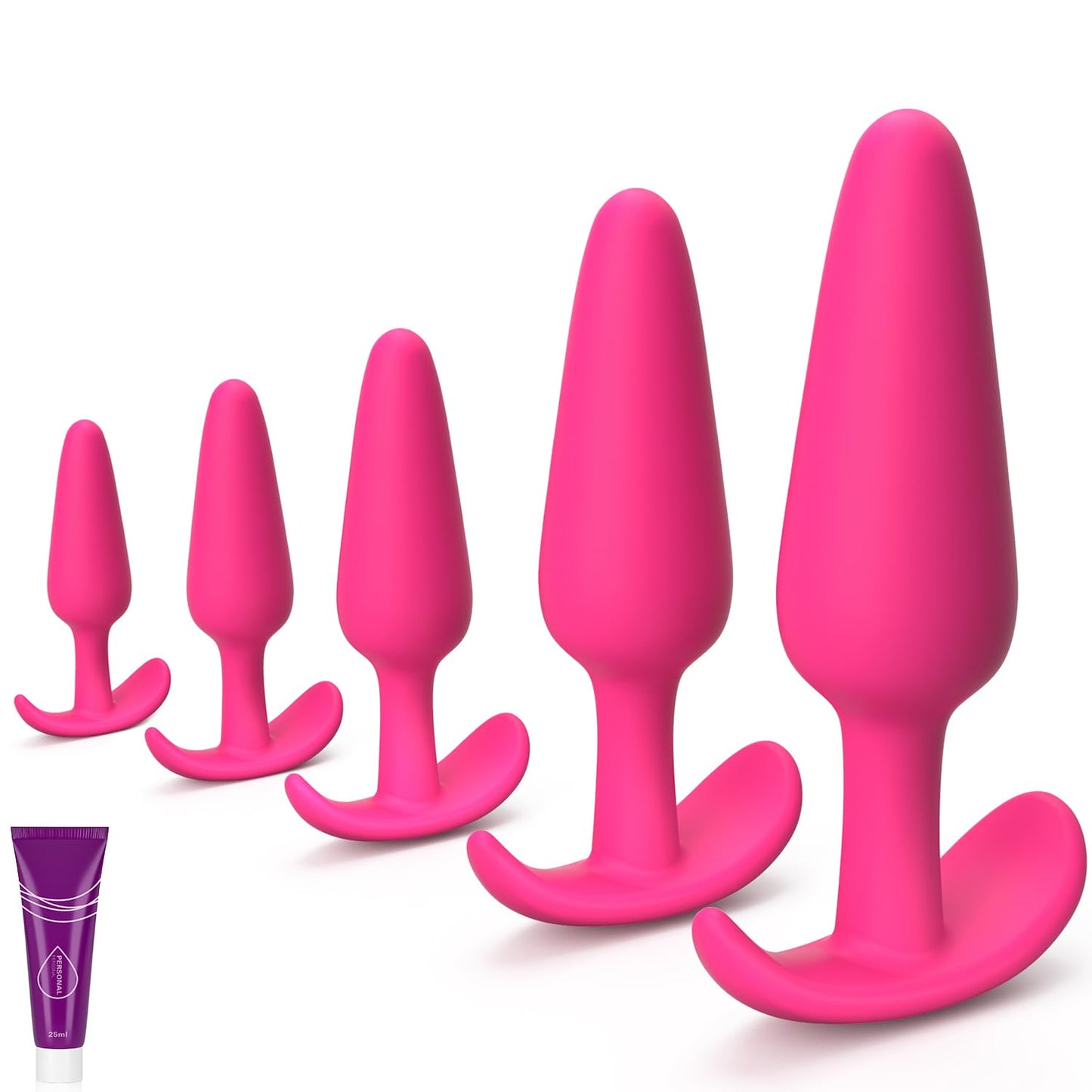 4PCS Silicone Anal Butt Plug Set, Beginner to Advanced, Trainer Kit with Flared Base for Women, Men Comfortable Long-Term Wear, Premium Training Sets, Sex Toys for Couples