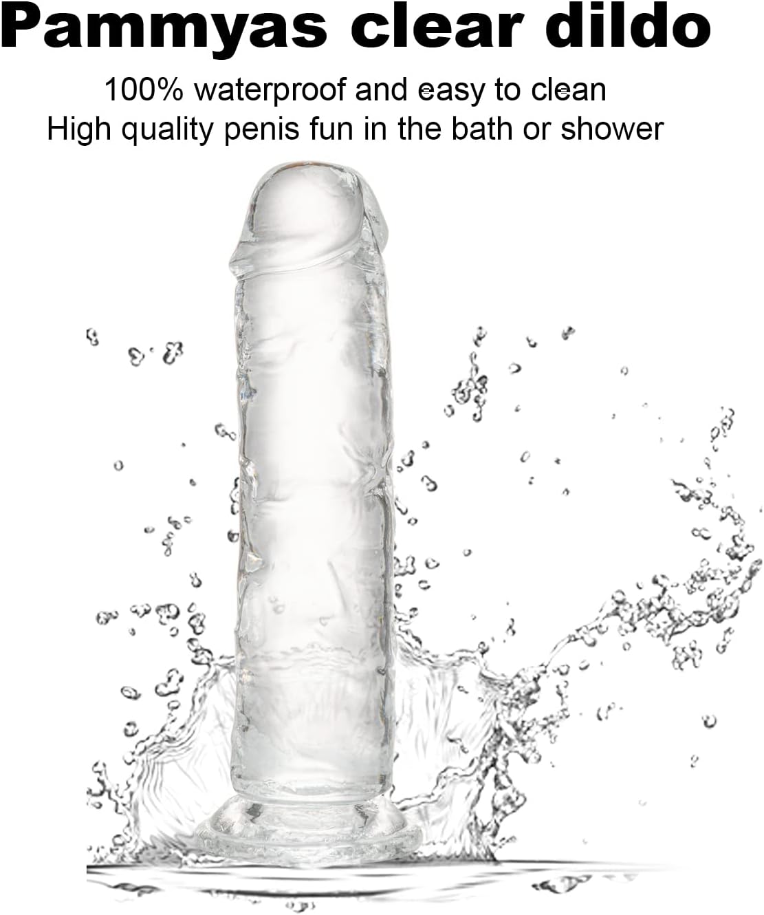 Realistic Dildo 7.1 inch, Clear Dildo with Strong Suction Cup for Hands-Free Play, Soft Material Adult Sex Toys for Beginner and Couple