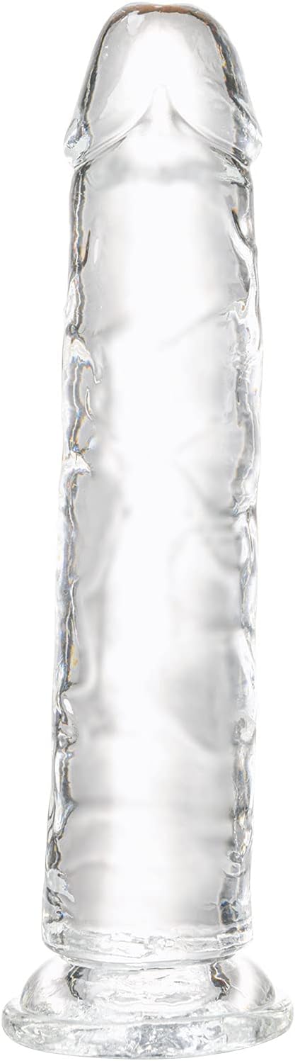 Realistic Dildo 7.1 inch, Clear Dildo with Strong Suction Cup for Hands-Free Play, Soft Material Adult Sex Toys for Beginner and Couple