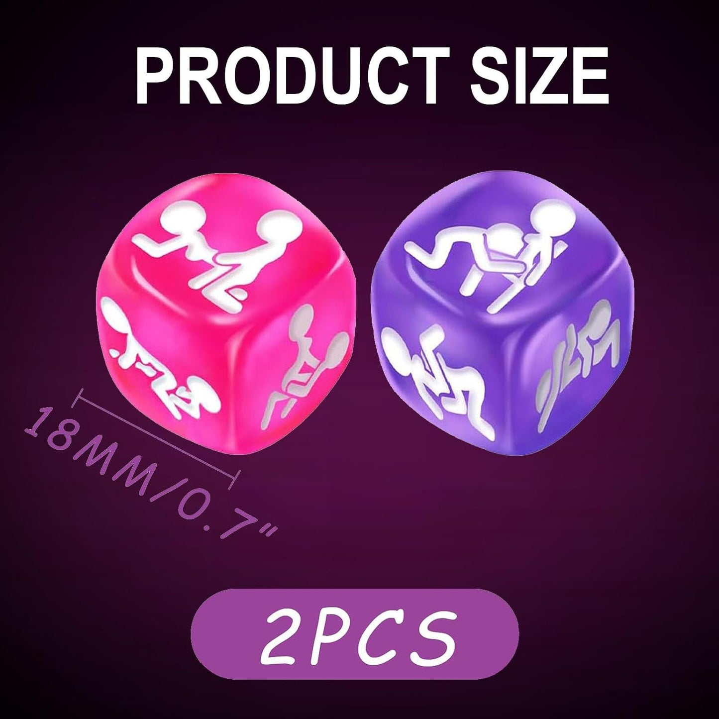 Erotic Positions Sex Dice Sex Game, Naughty Date Night Dice Adult Sex Toys for Couples with 12 Positions for Foreplay & Sexual Pleasure, Fun Couples Games Bedroom Sex Toy Gifts