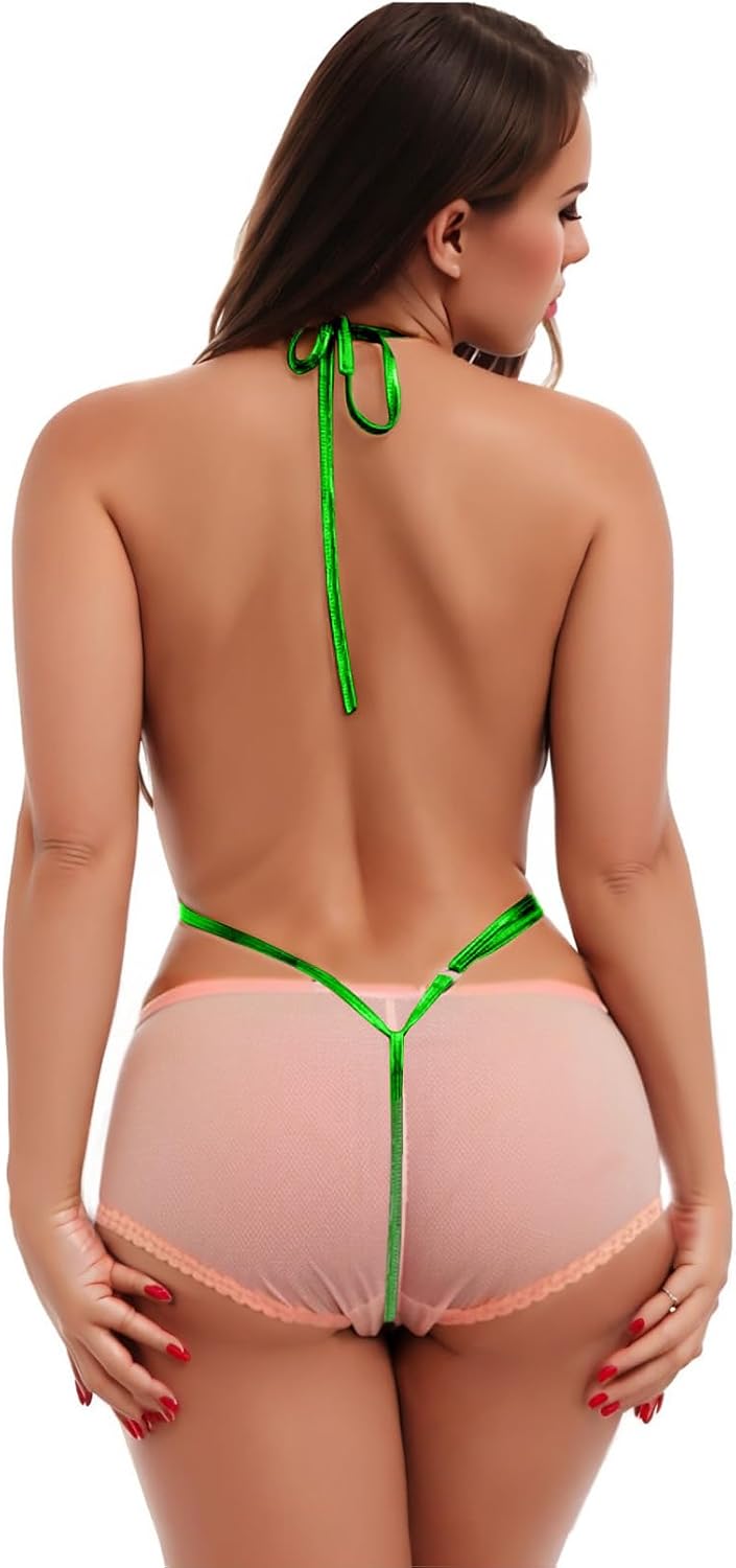 Extreme Micro One Piece Swimwear Sexy Women Monokini Backless Slingshot Swimsuit Teddy Lingerie