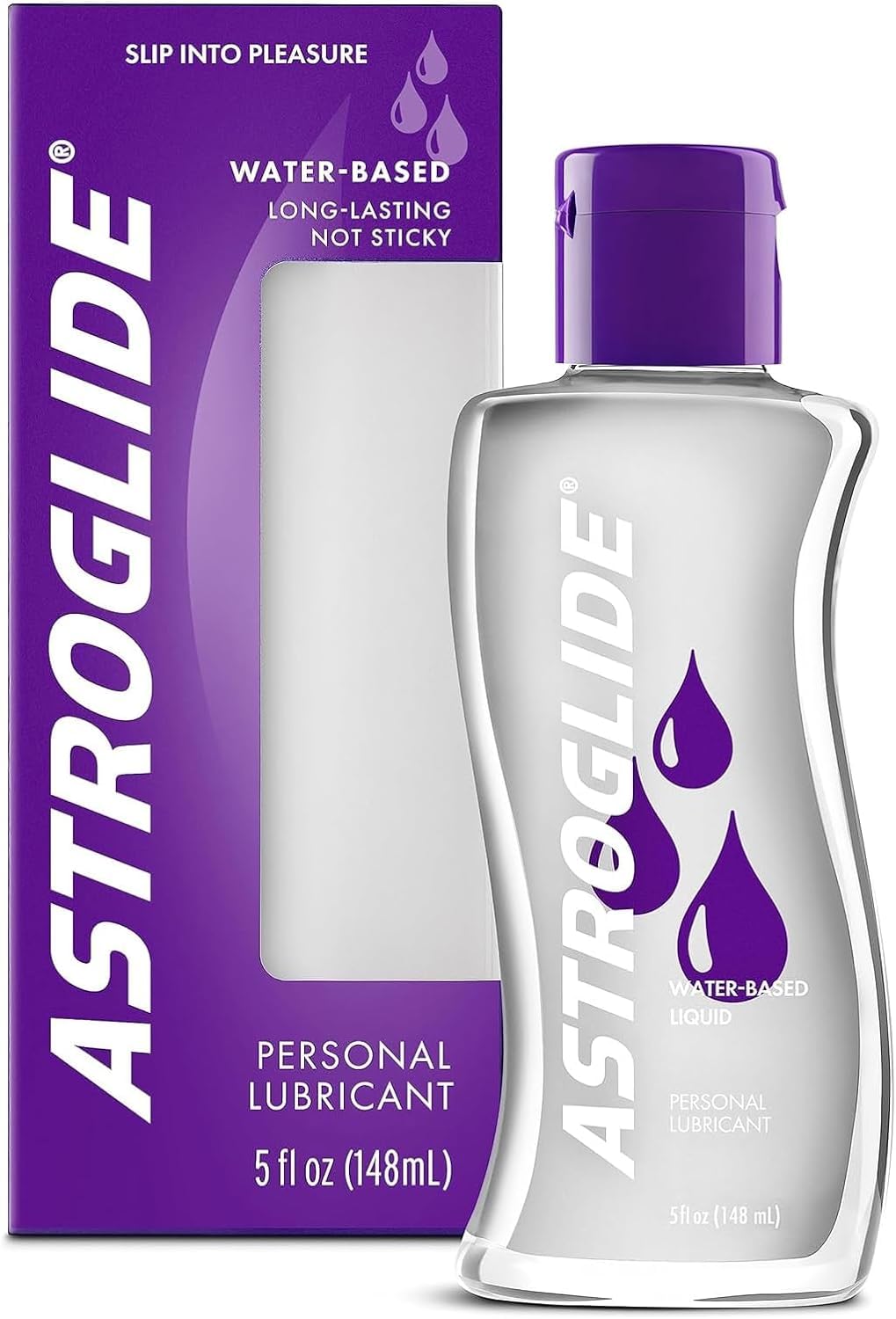 Astroglide Water Based Lube (2.5oz), Liquid Personal Lubricant for Men, Women and Couples, Travel-Friendly Size