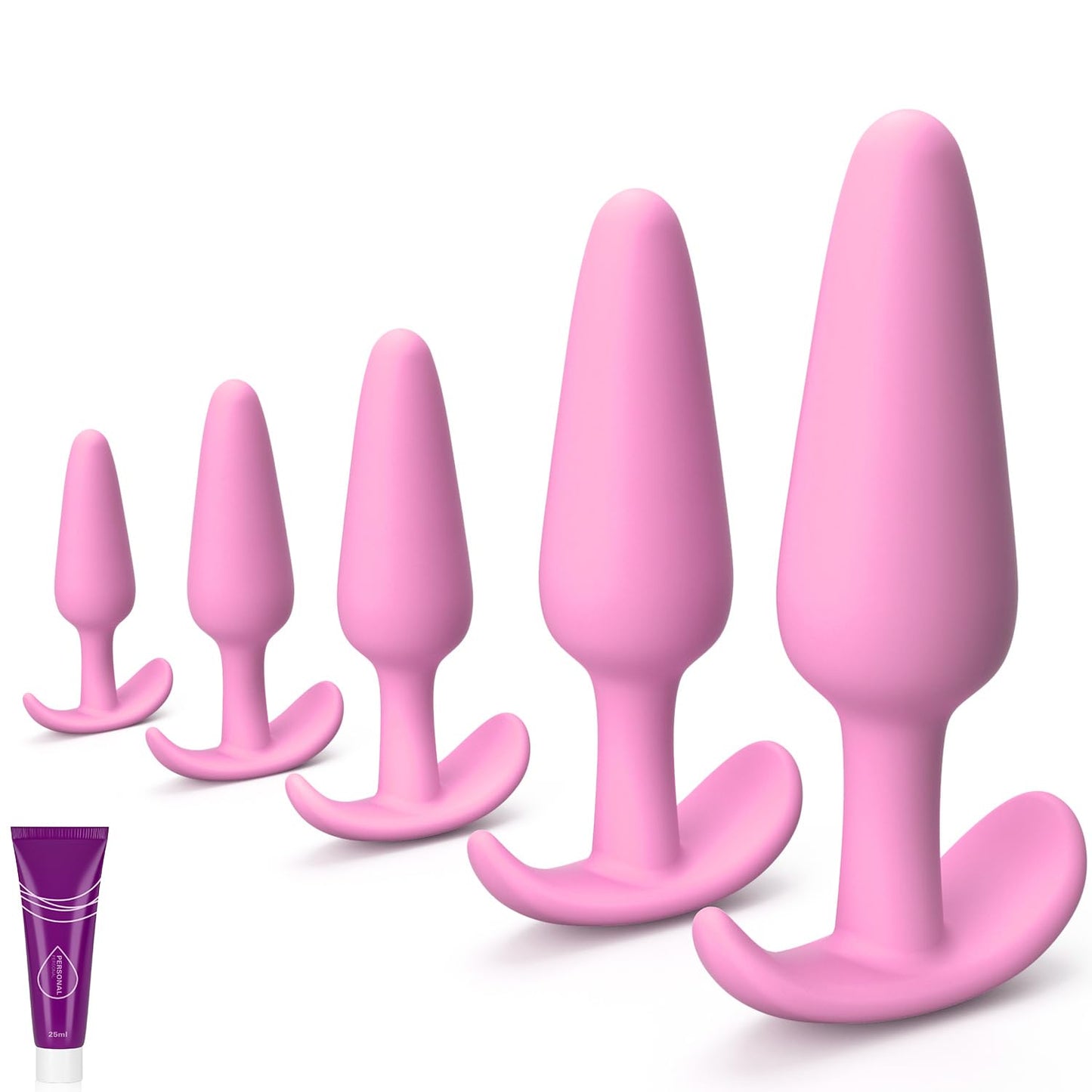 4PCS Silicone Anal Butt Plug Set, Beginner to Advanced, Trainer Kit with Flared Base for Women, Men Comfortable Long-Term Wear, Premium Training Sets, Sex Toys for Couples