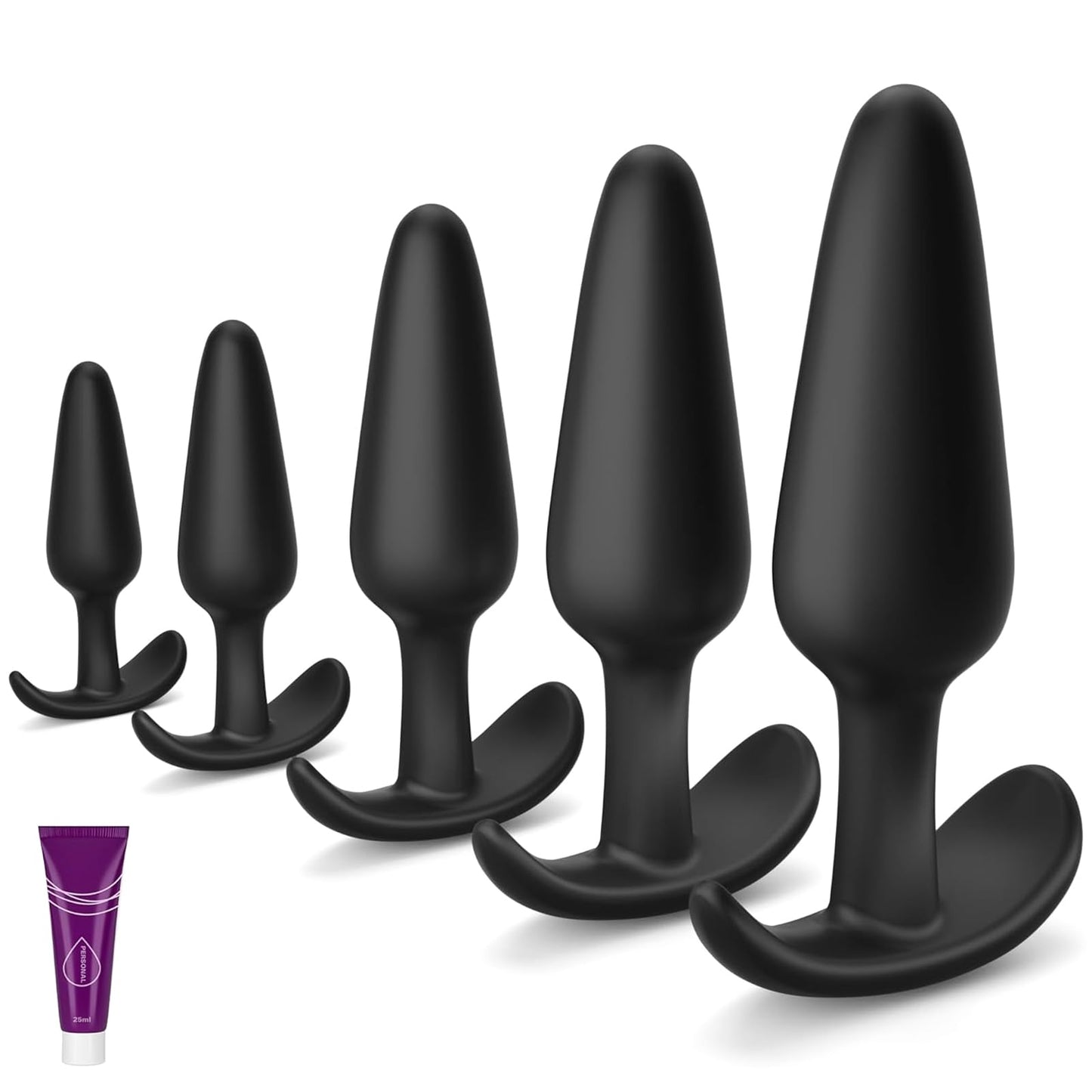 4PCS Silicone Anal Butt Plug Set, Beginner to Advanced, Trainer Kit with Flared Base for Women, Men Comfortable Long-Term Wear, Premium Training Sets, Sex Toys for Couples
