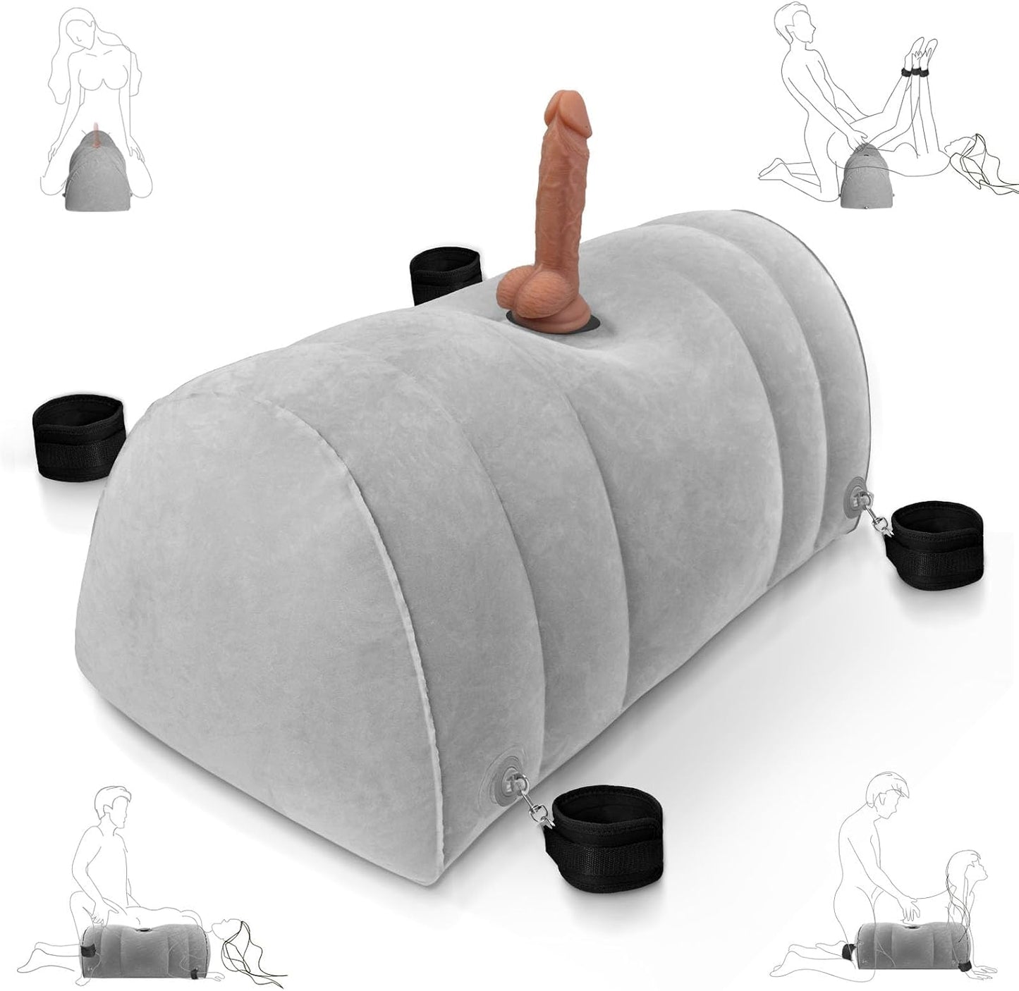 Sex Pillow Chair Swing Inflatable Cushion Bench Couples Sex Toys BDSM Kit & Suction Cup Realistic Dildo Mount, BDSM Toys Bondage Restraints Cuffs Adult Sex Toys for Men Women Couple Sex Toy Game