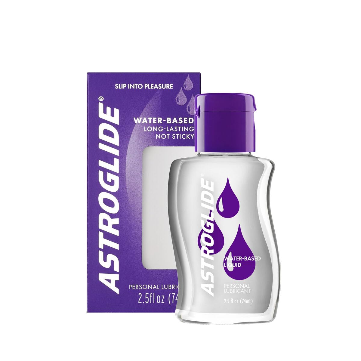 Astroglide Water Based Lube (2.5oz), Liquid Personal Lubricant for Men, Women and Couples, Travel-Friendly Size