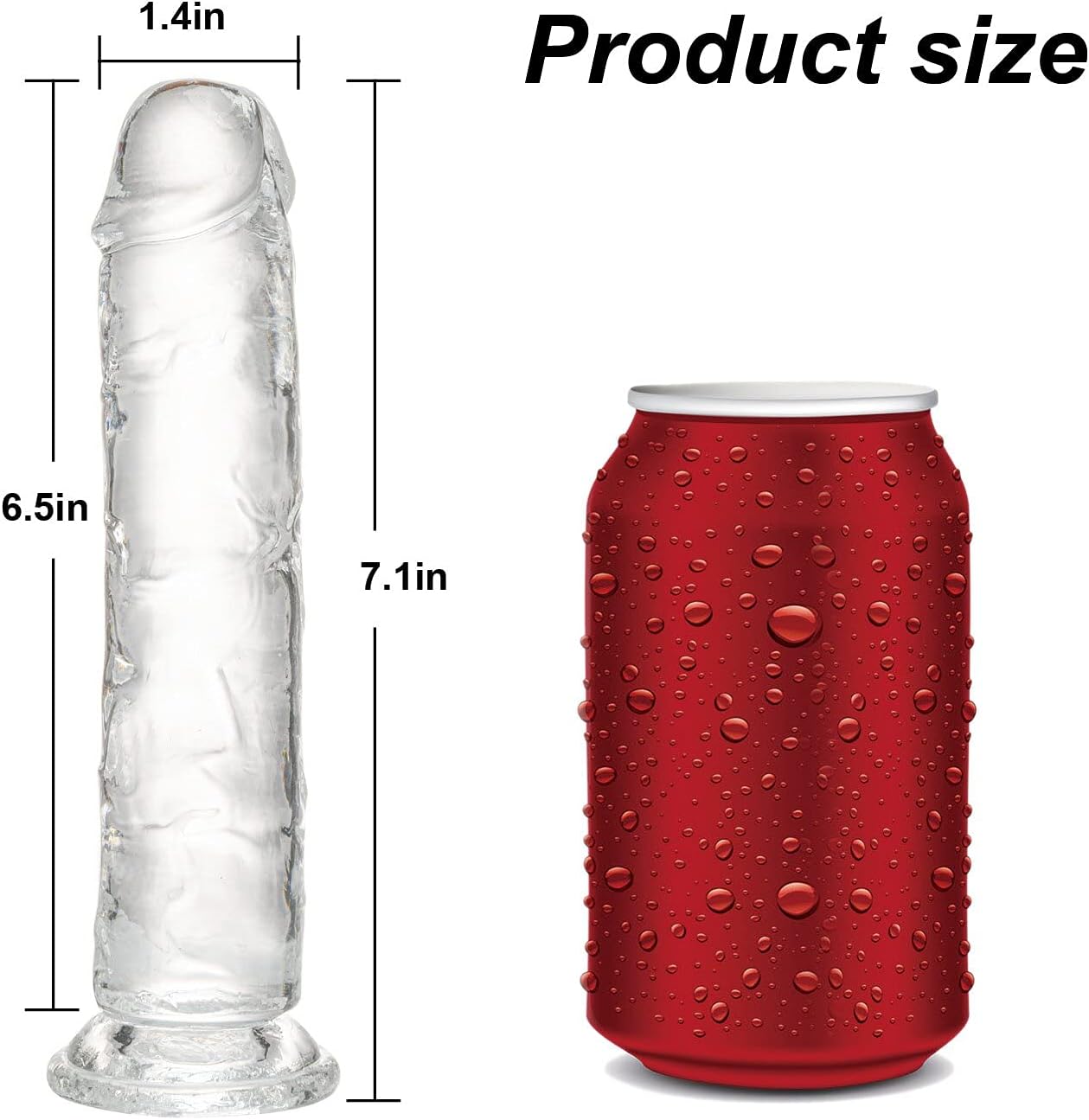 Realistic Dildo 7.1 inch, Clear Dildo with Strong Suction Cup for Hands-Free Play, Soft Material Adult Sex Toys for Beginner and Couple