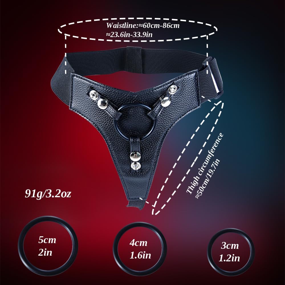 Strap on Beginner Slim Dildo Fantasy Small Sex Toy for Lesbian Women, Wearable Strapon Harness with 7 Inch Realistic Silicone Soft Anal Dildo Suction Cup, Adjustable Strap on 6 Inch Dick Adult Sex Toy