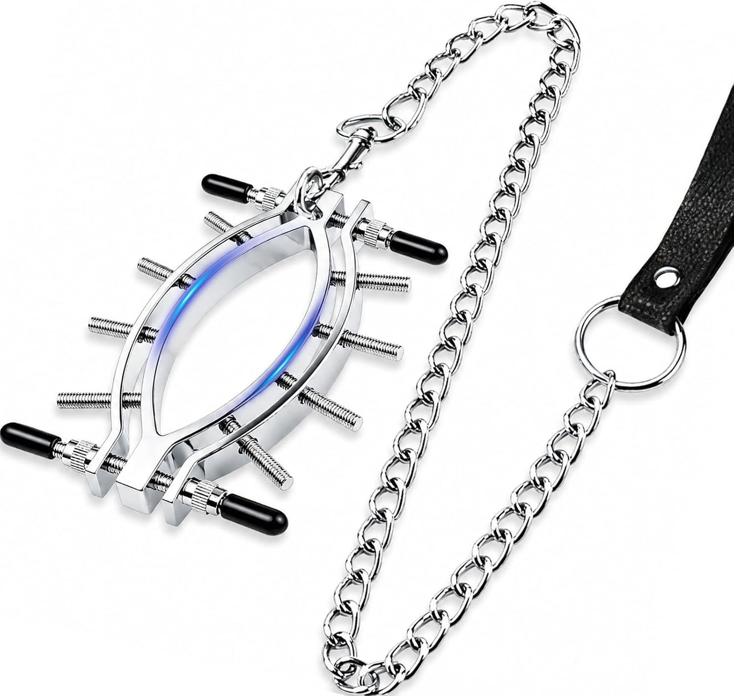 Metal Clit Vaginal Clamps Pussy Spreader for Intimate BDSM Play Kink Toys | Stainless Steel Vaginal Spreader with Secure Grip&Chain Clitorist Clamp Female Chastity Device Adjustable Pleasure BDSM Tools