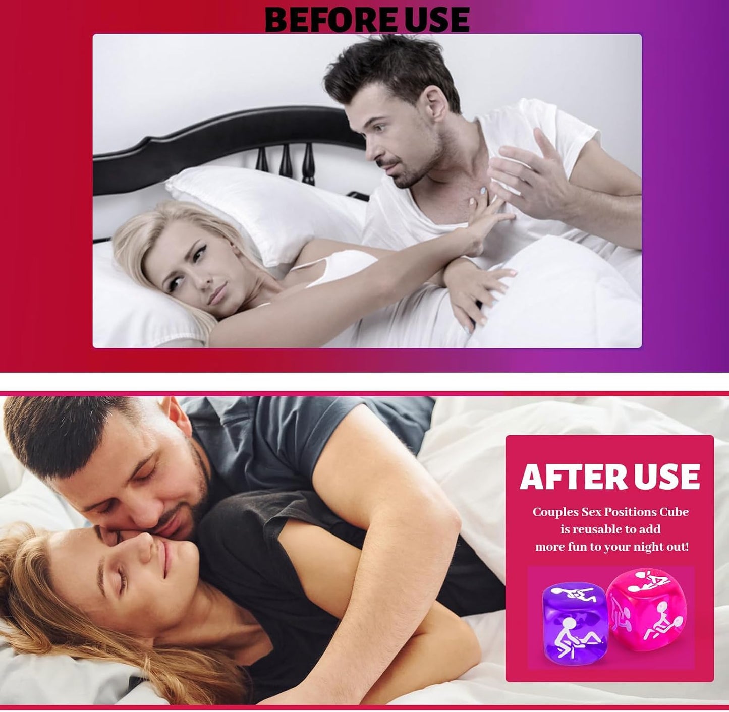 Erotic Positions Sex Dice Sex Game, Naughty Date Night Dice Adult Sex Toys for Couples with 12 Positions for Foreplay & Sexual Pleasure, Fun Couples Games Bedroom Sex Toy Gifts