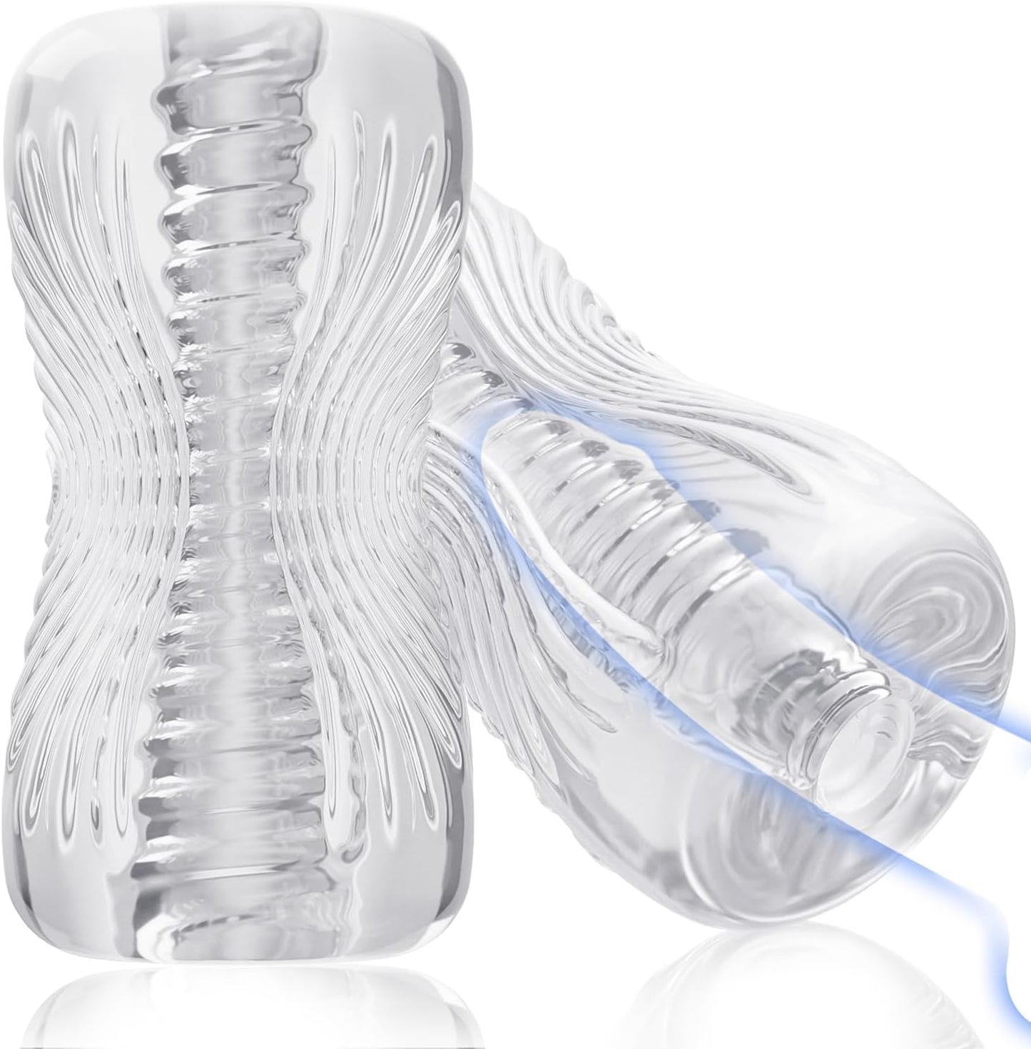 Abanney Male Masturbator Sex Toys - Adult Sex Toy Pocket Pussy, TPE Male Masturbation Sleeve, Penis Training Sex Toy for Men, 3D Realistic Texture Spiral Tunnel Stroker, Couple Sex Toys & Game (Clear)
