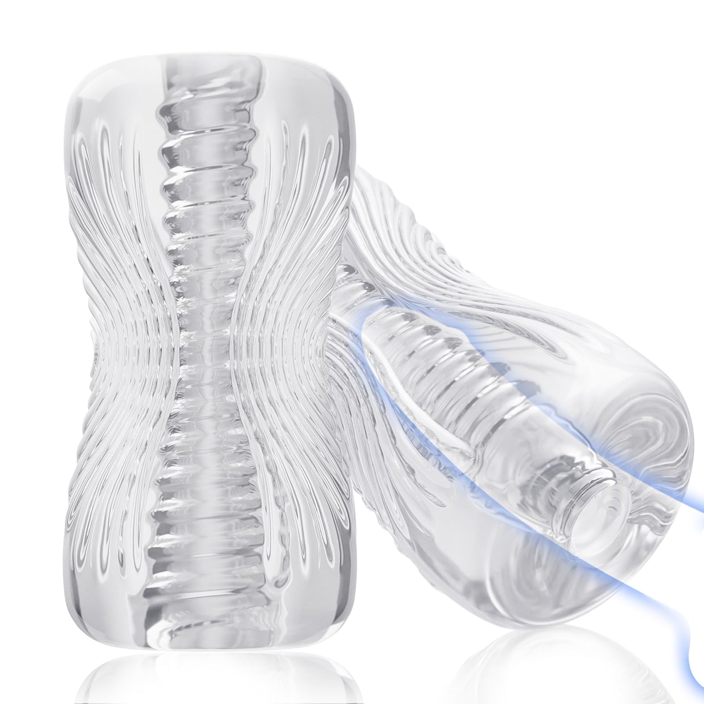 Abanney Male Masturbator Sex Toys - Adult Sex Toy Pocket Pussy, TPE Male Masturbation Sleeve, Penis Training Sex Toy for Men, 3D Realistic Texture Spiral Tunnel Stroker, Couple Sex Toys & Game (Clear)