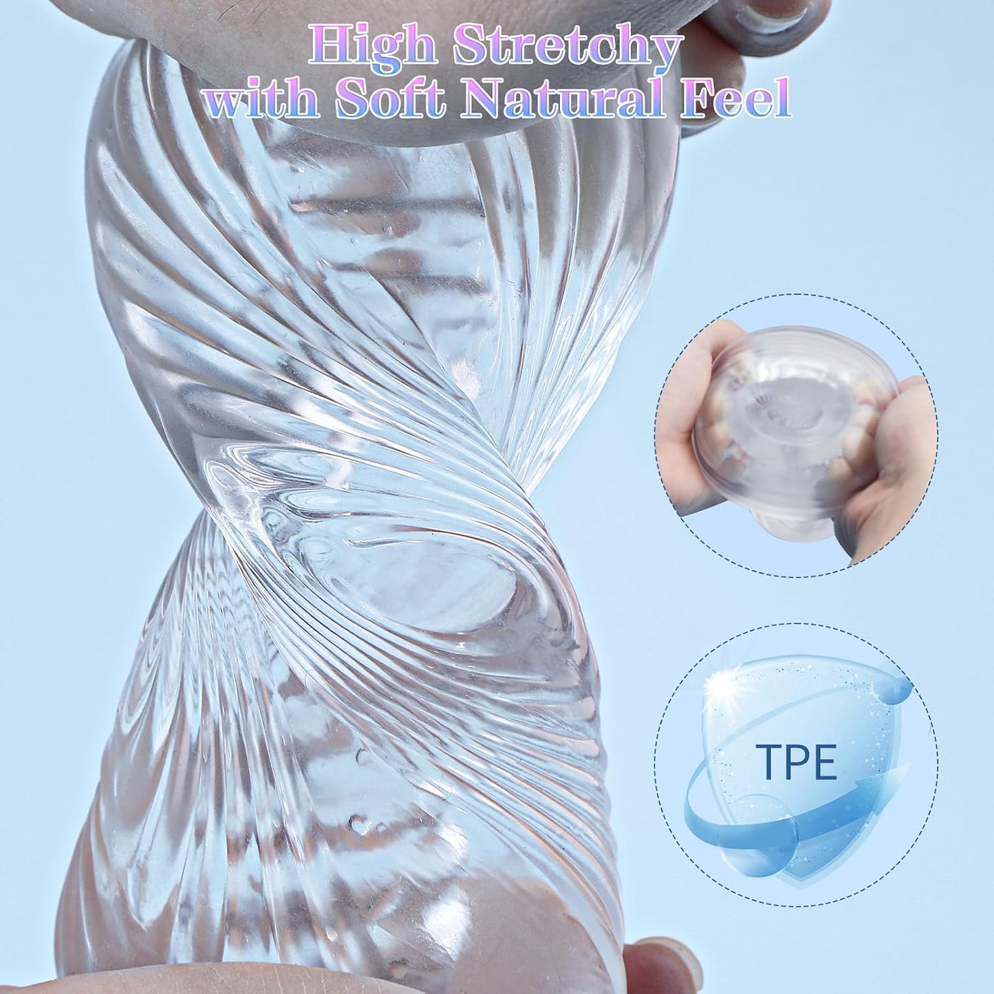 Abanney Male Masturbator Sex Toys - Adult Sex Toy Pocket Pussy, TPE Male Masturbation Sleeve, Penis Training Sex Toy for Men, 3D Realistic Texture Spiral Tunnel Stroker, Couple Sex Toys & Game (Clear)