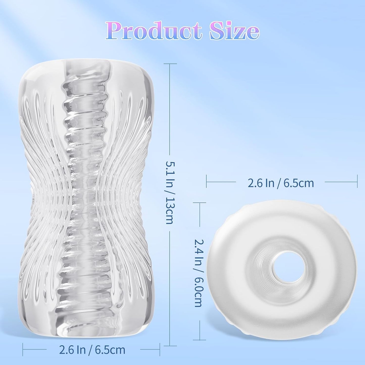 Abanney Male Masturbator Sex Toys - Adult Sex Toy Pocket Pussy, TPE Male Masturbation Sleeve, Penis Training Sex Toy for Men, 3D Realistic Texture Spiral Tunnel Stroker, Couple Sex Toys & Game (Clear)