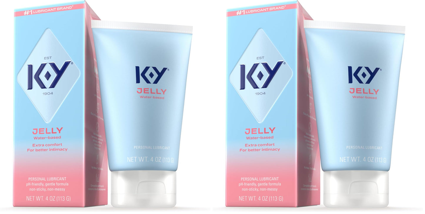 K-Y Jelly Water Based Lube For Sex, Anal Lube, Non-Greasy Water Based Personal Lubricant, pH Friendly Sex Lube Can Be Used With Sex Toys For Women & Male Sex Toys, Condom Friendly Personal Lube, 2 oz
