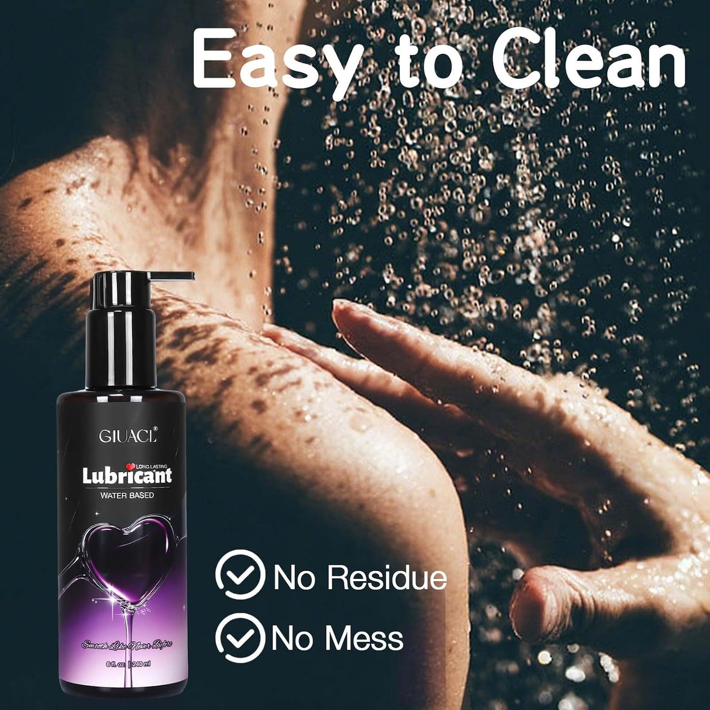Water Based Lube Set, 8+2oz Lubricants for Privacy and Toys, Natural Long Lasting Lube Gel for Men, Women & Couples, Non-Staining, pH Friendly (Home+Travel Size)