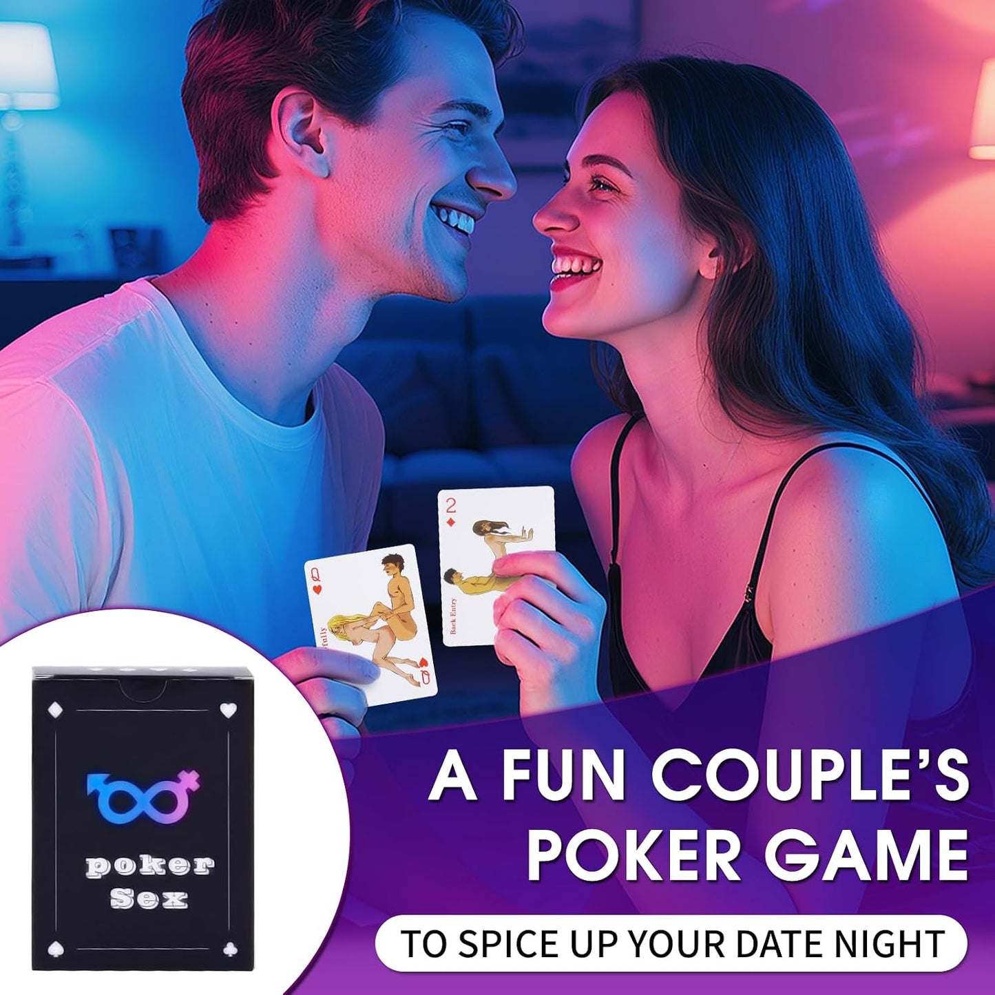 The Hottest 54 Positions Games Cards - Couples Games Cards Adults Spicy Playing Cards Sex Games for Date Night Funny Naughty Boyfriend Friend Gifts for Husband or Wife Position Decision Sex Toy