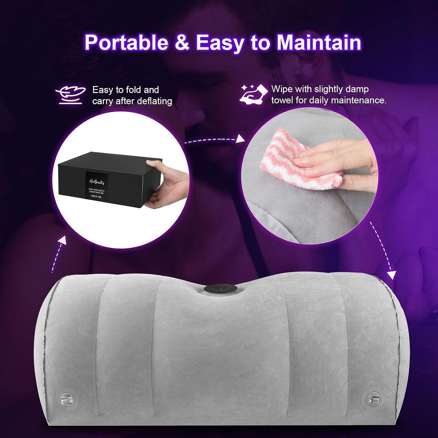 Sex Pillow Chair Swing Inflatable Cushion Bench Couples Sex Toys BDSM Kit & Suction Cup Realistic Dildo Mount, BDSM Toys Bondage Restraints Cuffs Adult Sex Toys for Men Women Couple Sex Toy Game