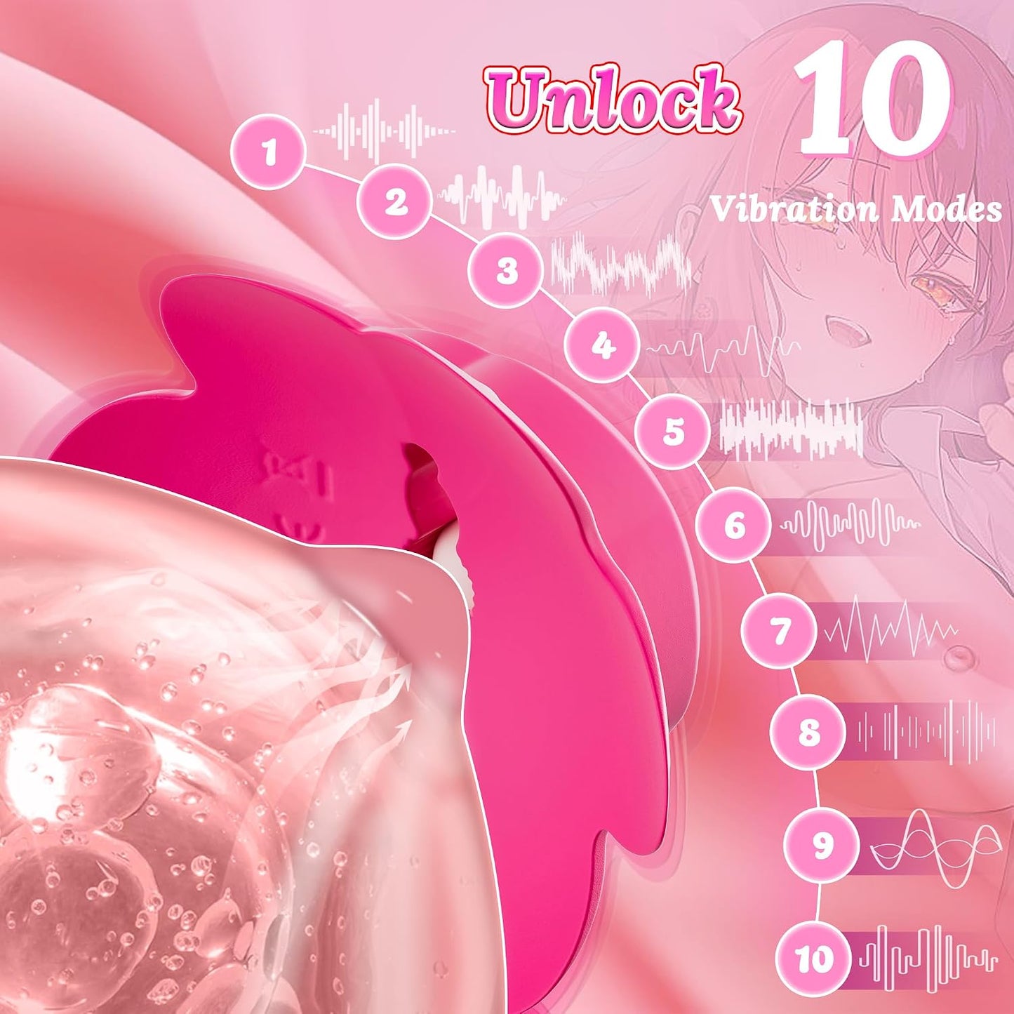 KUSHOR Nipple Toys Vibrator for Women, Vibrating Nipple Clamps Adult Toys with 10 Vibration Modes, Remote Controlled Nipple Toy Women Sex Toys, Adjustable & Wearable Nipple Vibrator for Women's Orgasm