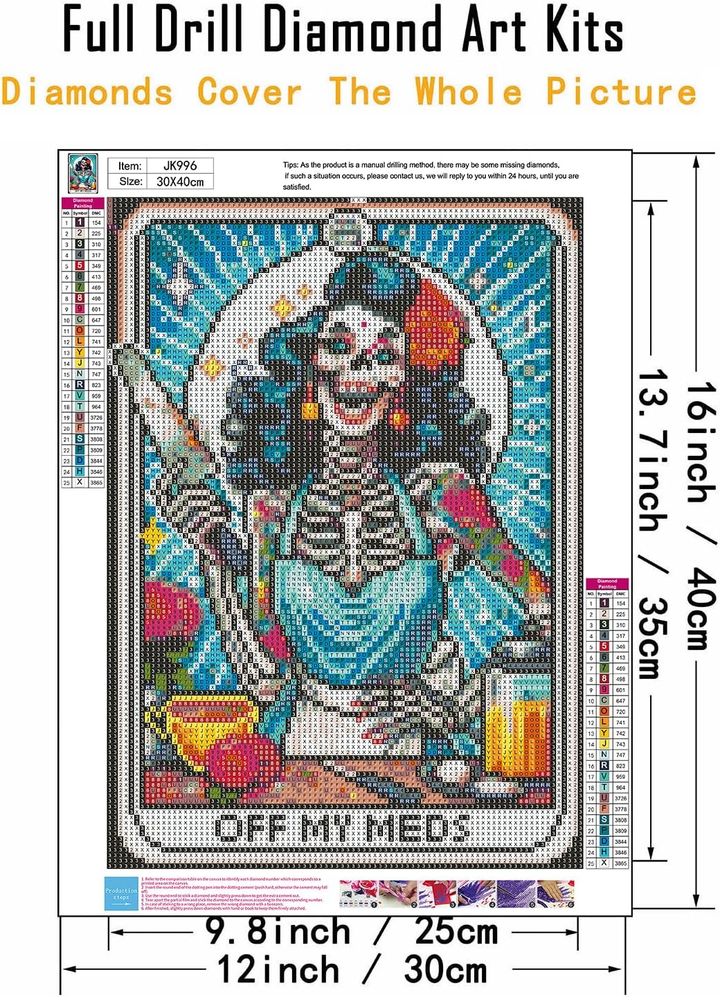 CHWGLFGG 5D Diamond Art Kits for Adults Beginners, Skull Skeleton Chef Diamond Painting Kits, DIY Full Round Drill Paint by Diamonds Dot Gem Art for Adults, Home Wall Decor 12x 16 Inch