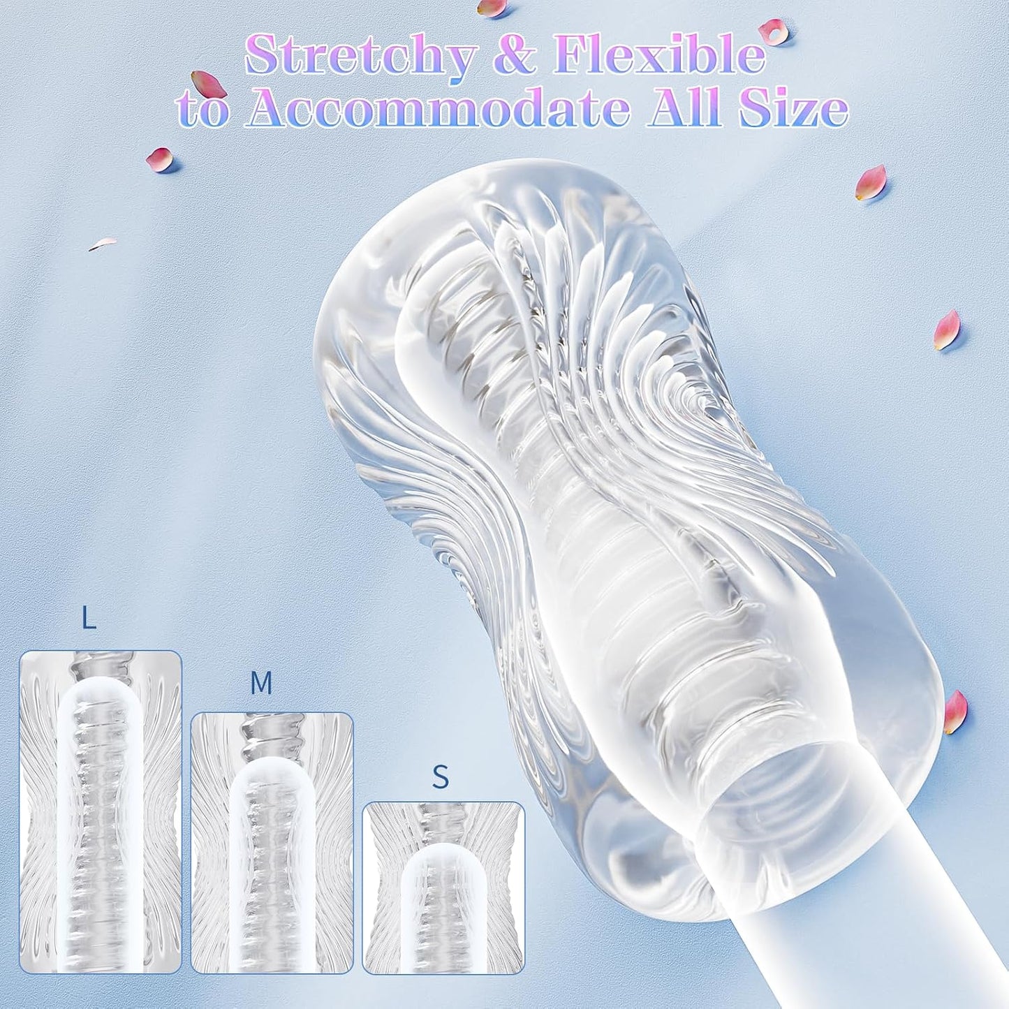 Abanney Male Masturbator Sex Toys - Adult Sex Toy Pocket Pussy, TPE Male Masturbation Sleeve, Penis Training Sex Toy for Men, 3D Realistic Texture Spiral Tunnel Stroker, Couple Sex Toys & Game (Clear)