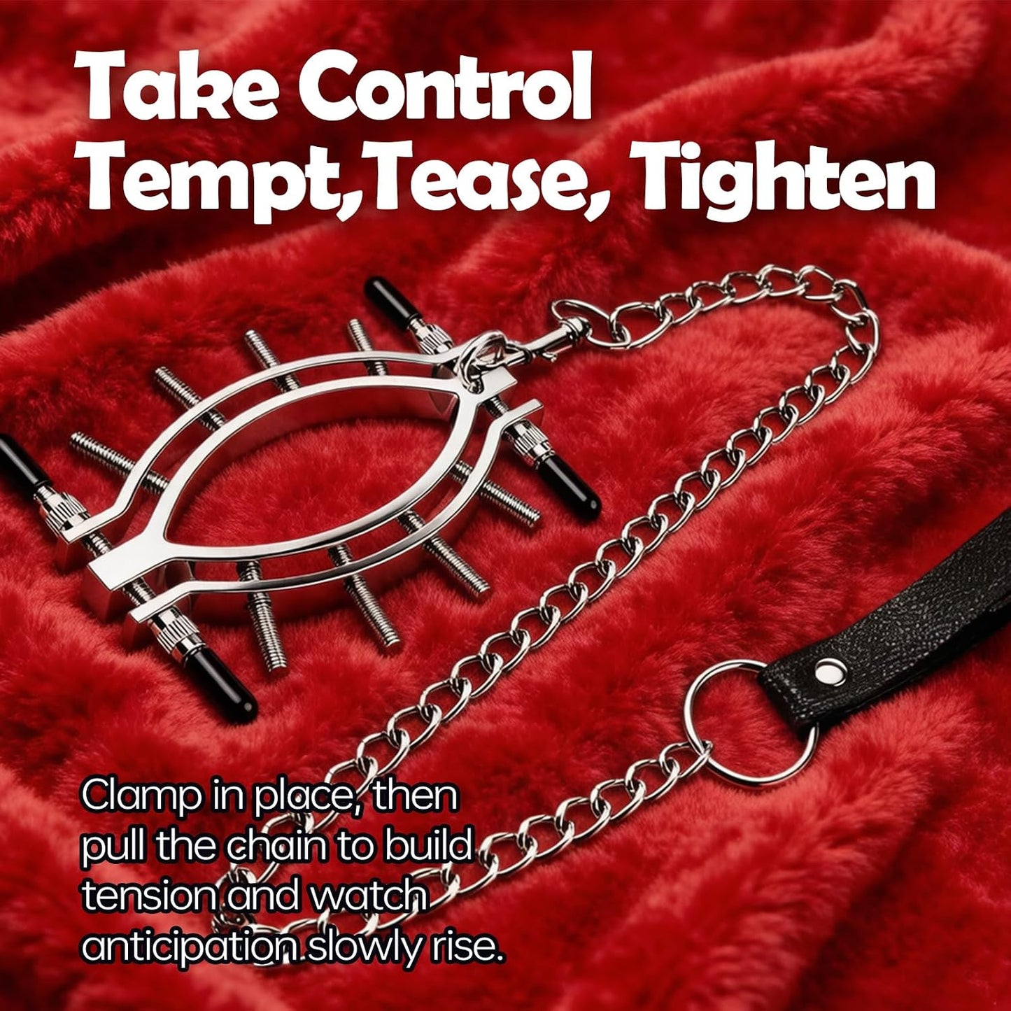 Metal Clit Vaginal Clamps Pussy Spreader for Intimate BDSM Play Kink Toys | Stainless Steel Vaginal Spreader with Secure Grip&Chain Clitorist Clamp Female Chastity Device Adjustable Pleasure BDSM Tools