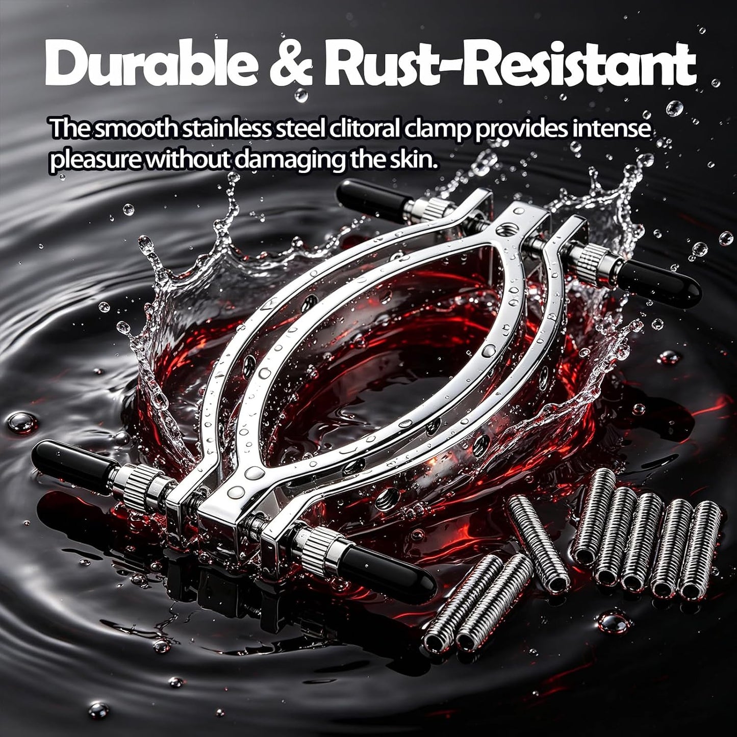 Metal Clit Vaginal Clamps Pussy Spreader for Intimate BDSM Play Kink Toys | Stainless Steel Vaginal Spreader with Secure Grip&Chain Clitorist Clamp Female Chastity Device Adjustable Pleasure BDSM Tools
